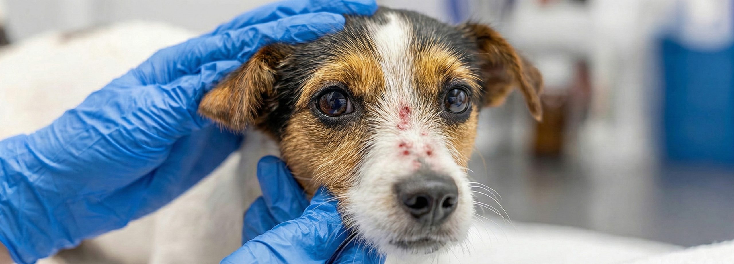 Dog showing early symptoms of tick fever such as lethargy and fever